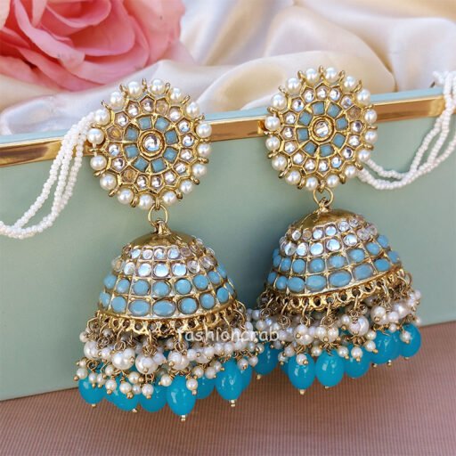 Gold Plated Kundan Style Jhumka
